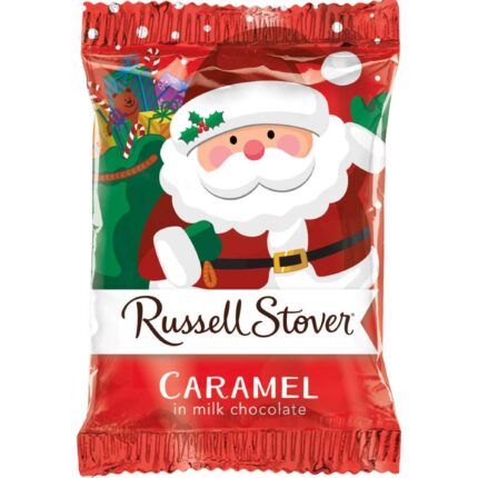 Russell Stover, Milk Chocolate Caramel Santa, Case Of 18, 1.3 Oz