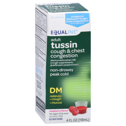 Equaline, Tussin Adult Non Drowsy Raspberry Flavor, Case Of 6, 4 Fl Oz