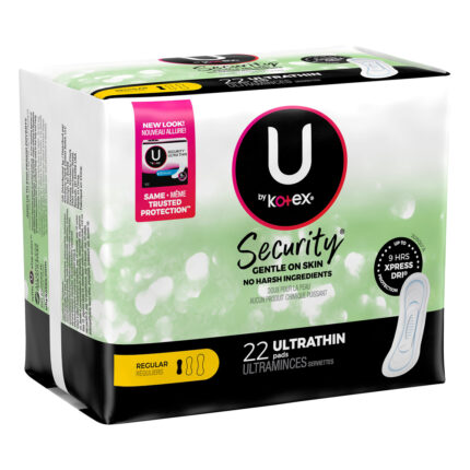 Kotex, Security Regular Ultra Thin Pads, Case Of 8, 22 Ct