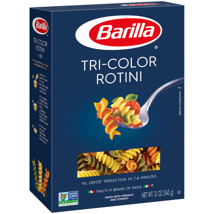 Barilla, Tri-Colour Rotini Pasta Box, Case Of 16, 12 Oz - Image 1