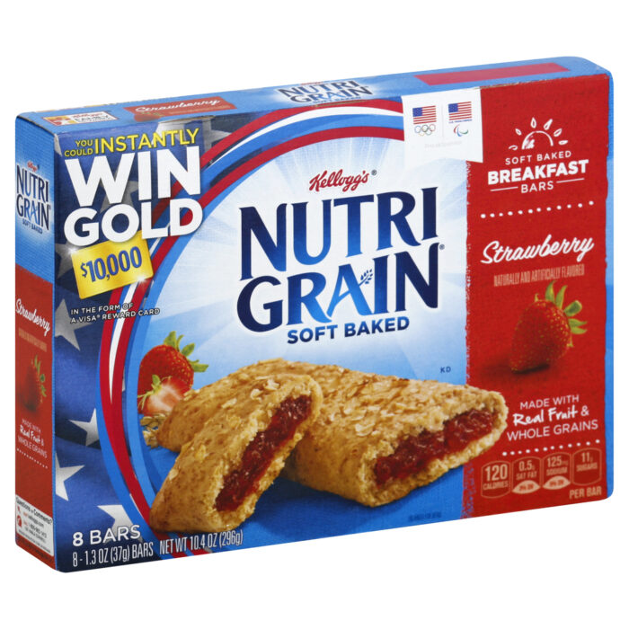 Nutri Grain, Breakfast Bars Soft Baked Strawberry 8 Pack, Case Of 12, 10.4 Oz - Image 1