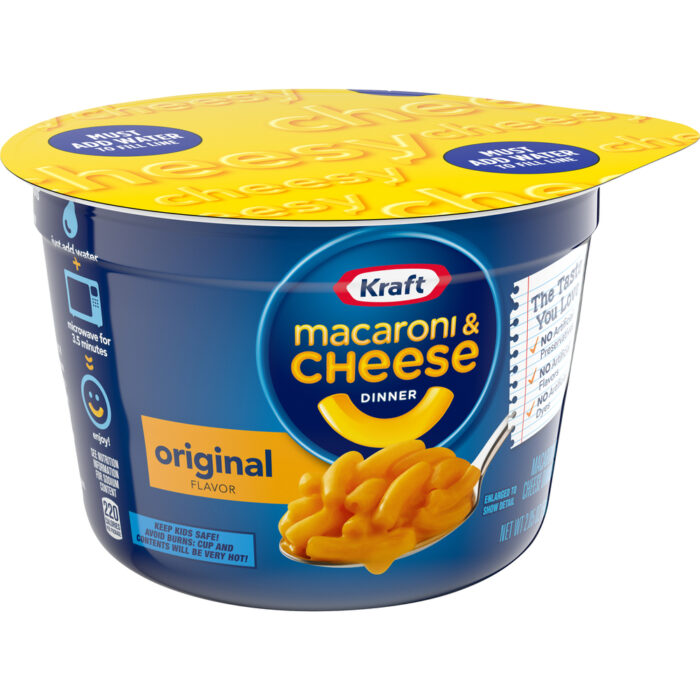 Kraft, Original Macaroni And Cheese Easy Microwavable Dinner Cup, Case Of 10, 2.05 Oz - Image 1