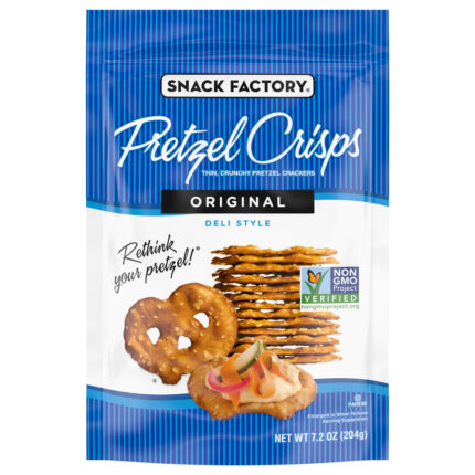 Snack Factory, Pretzel Crisps Deli Style Original Crackers, Case Of 12, 7.2 Oz