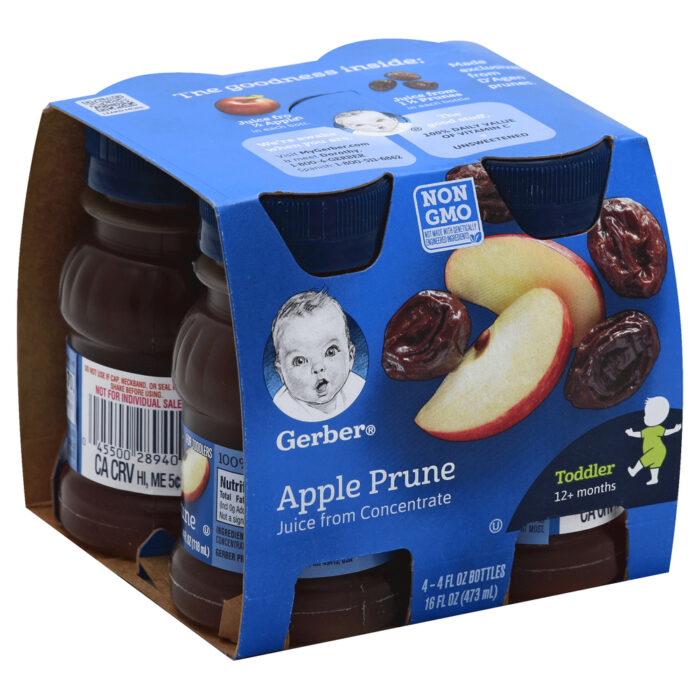 Gerber, 100% Apple Prune Fruit Juice Bottles, Case Of 6, 16 Fl Oz - Image 1