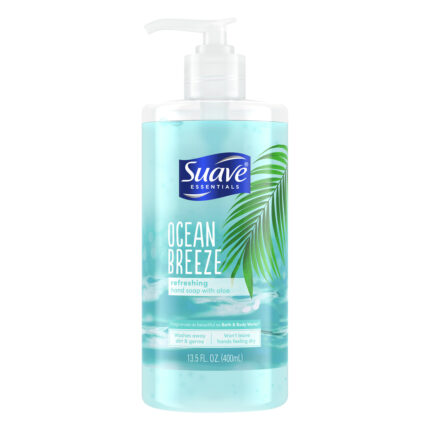 Suave, Essentials Ocean Breeze Refreshing Hand Soap With Aloe, Case Of 4, 13.5 Fl Oz