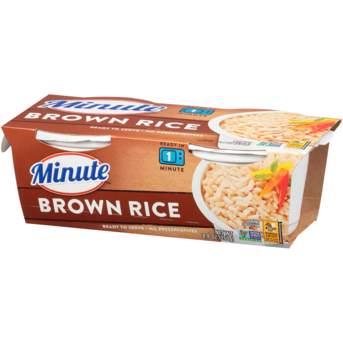Minute, Ready To Serve Brown Rice 2 Cups, Case Of 8, 8.8 Oz - Image 1