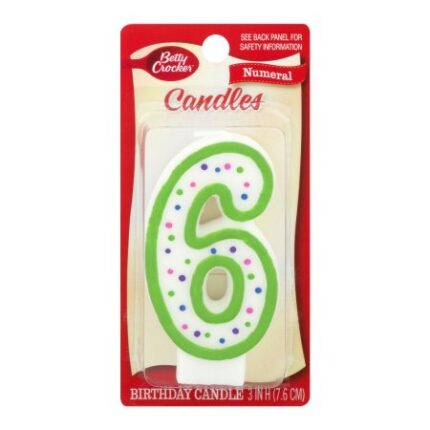 Betty Crocker, Birthday Candles Numeral Six, Case Of 6, 1 Ct