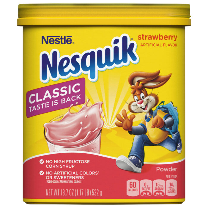 Nesquik, Strawberry Powder Drink Mix Canister, Case Of 6, 18.76 Oz. - Image 1