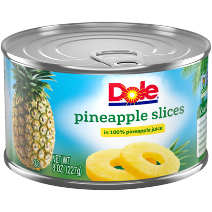 Dole, Pineapple Slices In 100% Pineapple Juice Can, Case Of 12, 8 Oz