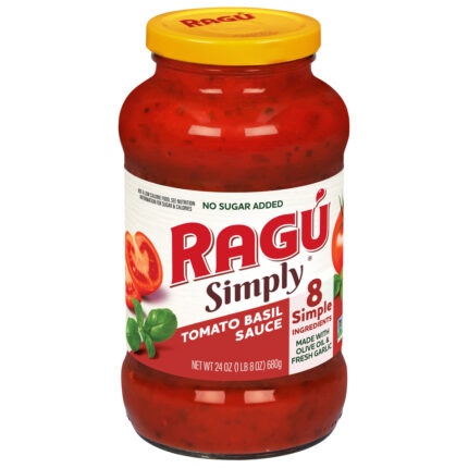 Ragu, Simply Tomato Basil Sauce, Case Of 6, 24 Oz