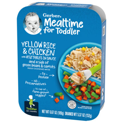 Gerber, Mealtime For Toddler: Yellow Rice And Chicken With Vegetables In Sauce, Case Of 8, 6.7 Oz