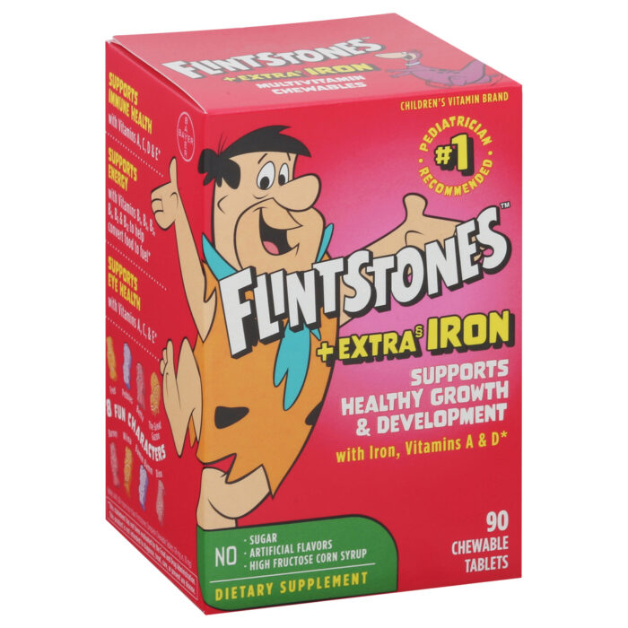 Flintstones, Children'S Multivitamin With Iron Vitamins A & D Dietary Supplement, Case Of 3, 90 Ct - Image 1