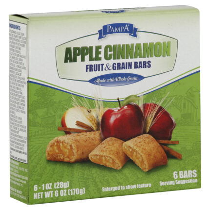 Pampa, Fruit & Grain Bars Apple Cinnamon, Case Of 14, 6 Oz