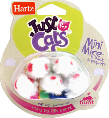 Hartz, Just For Cats Mini Mice Cat Toys, Case Of 6, 5 Ct