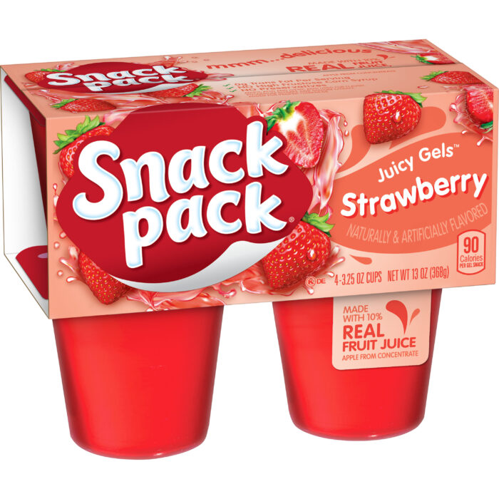 Snack Pack, Gelatin Strawberry, Case Of 12, 13 Oz - Image 1