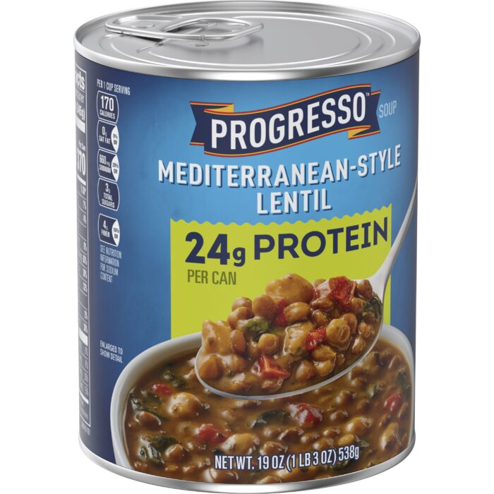 Progresso, Mediterranean-Style Lentil Protein Soup, Case Of 12, 19 Oz - Image 1