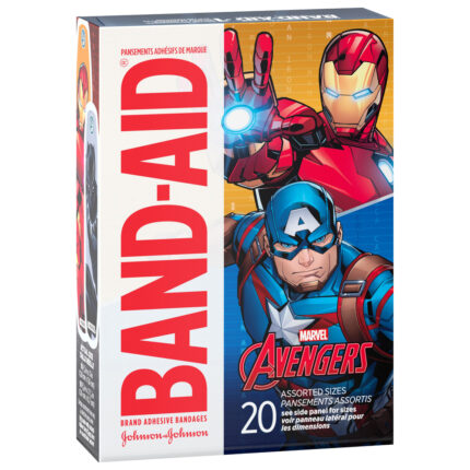 Band-Aid, Marvel Avengers Adhesive Bandages Assorted Sizes, Case Of 6, 20 Ct