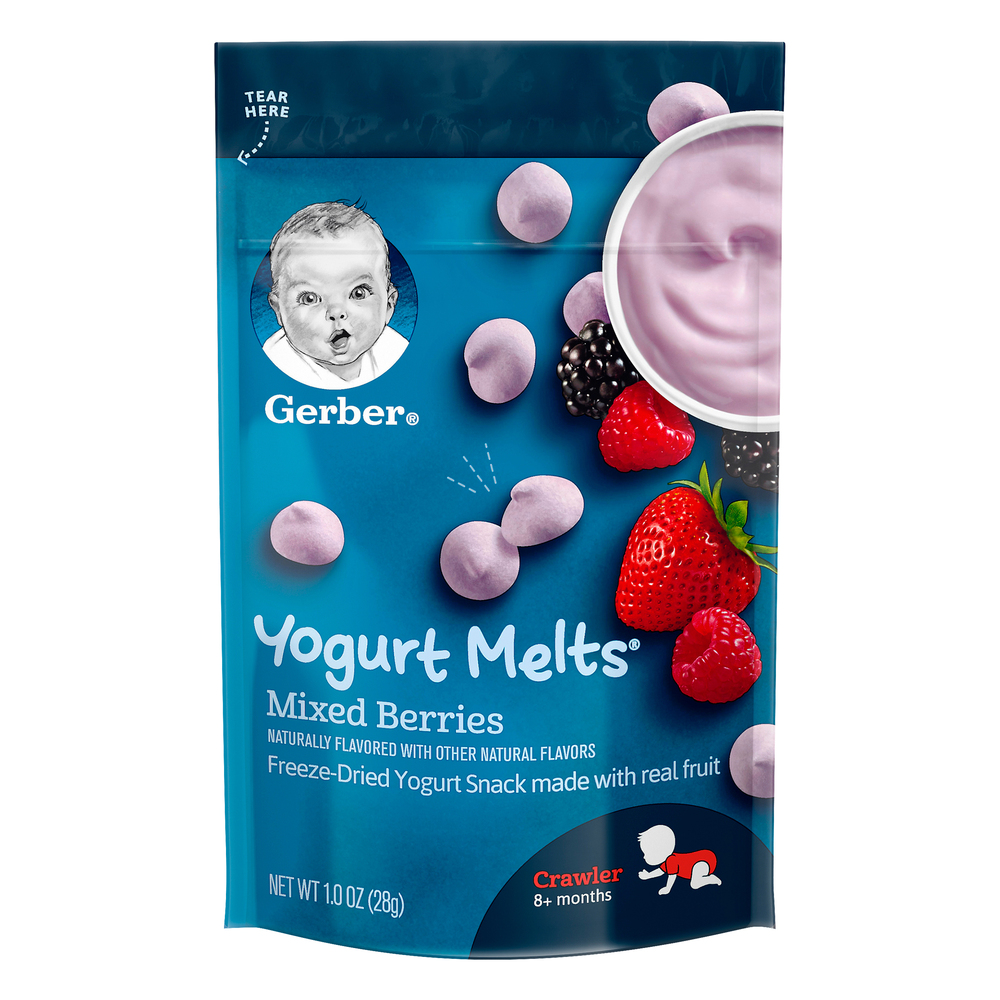 5a492227753b4bd6834f02cccfd6fb7c3Fsize3D1000_Syndigo.jpg Gerber, Yogurt Melts Freeze Dried Yogurt Snack Made With Real Fruit Mixed Berries, Case Of 7, 1 Oz - Image 1