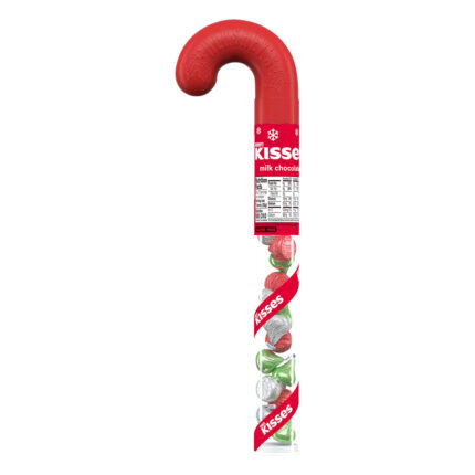 Hershey'S, Holiday Milk Chocolate Kisses Cane, Case Of 12, 2.24 Oz