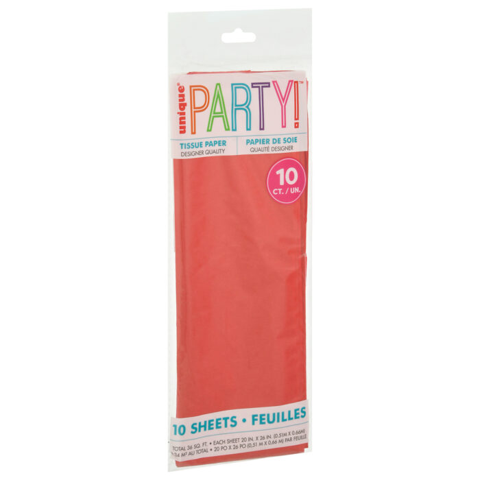 Unique Industries, Party! Red Tissue Paper 10 Sheets, Case Of 12, 10 Ct - Image 1