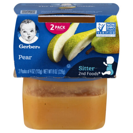 Gerber, Sitter 2Nd Foods Pear Baby Meals Tubs, Case Of 8, 8 Oz