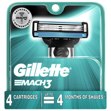 Gillette, Mach3 Razor Cartridges, Case Of 6, 4 Ct