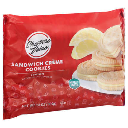 Shoppers Value, Lemon Sandwich Creme Cookies, Case Of 12, 13 Oz