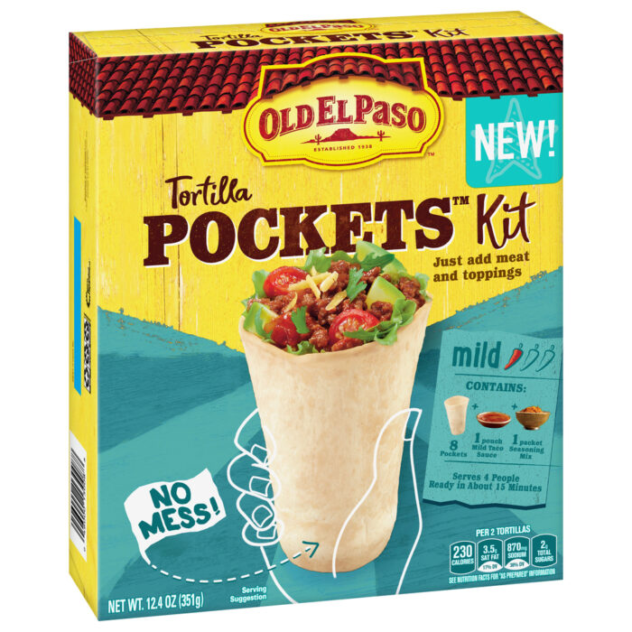 Old El Paso, Tortilla Pockets Taco Kit 8 Pockets, Case Of 6, 12.4 Oz - Image 1