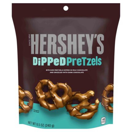Hershey'S, Milk Chocolate Dipped Pretzels Pouch, Case Of 6, 8.5 Oz