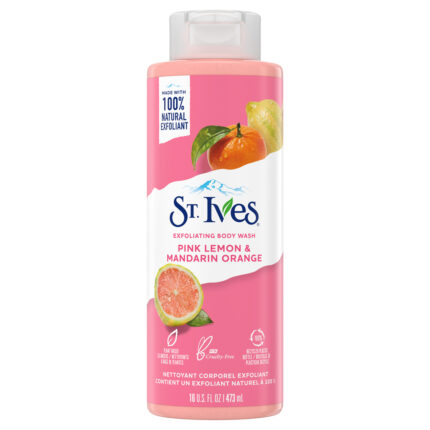 St. Ives, Exfoliating Body Wash Pink Lemon & Mandarin Orange, Case Of 4, 16 Fl Oz