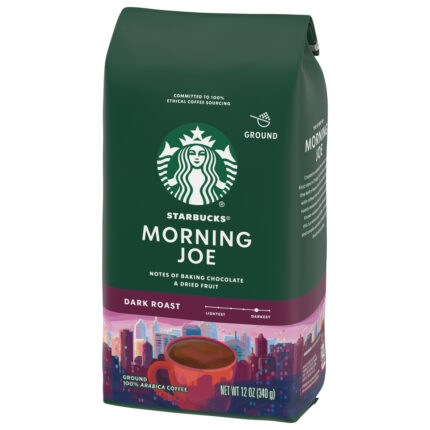 Starbucks, Ground Dark Roast Morning Joe Coffee, Case Of 6, 12 Oz