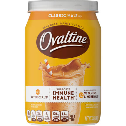 Ovaltine, Classic Malt Mix Canister, Case Of 6, 12 Oz
