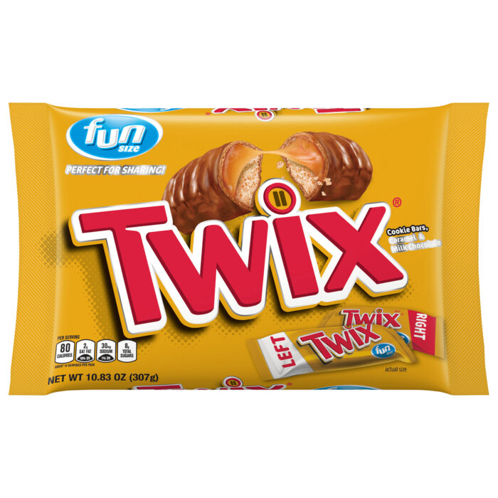 Twix, Cookie Bars Fun Size Caramel And Milk Chocolate, Case Of 20, 10.83 Oz - Image 1