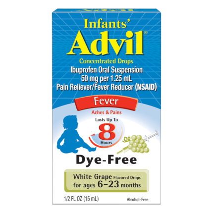 Advil, Infants' Ibuprofen Oral Suspension Concentrated Drops White Grape, Case Of 6, .5 Fl Oz