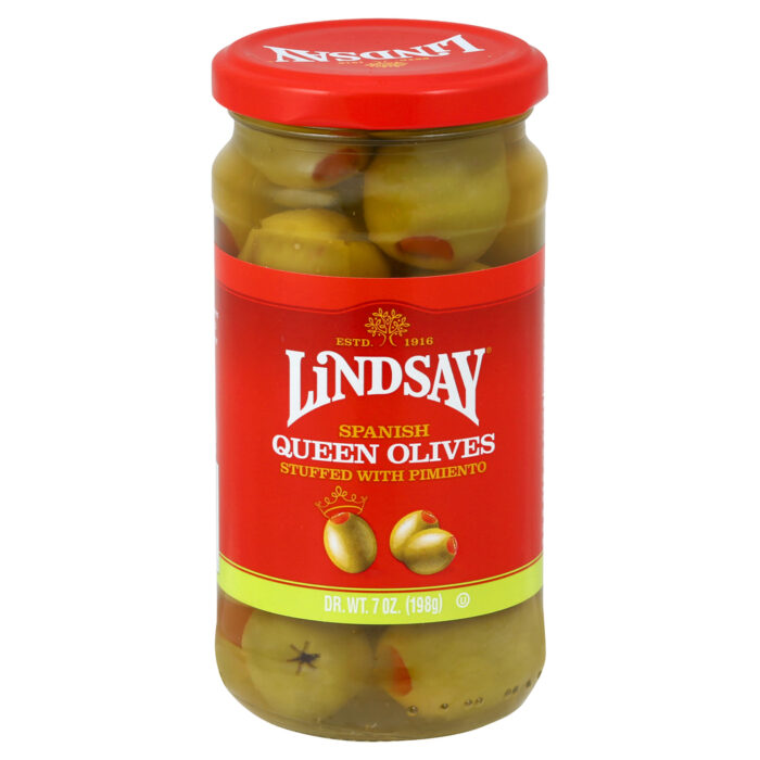 Lindsay, Spanish Queen Olives Stuffed With Pimento, Case Of 6, 7 Oz - Image 1