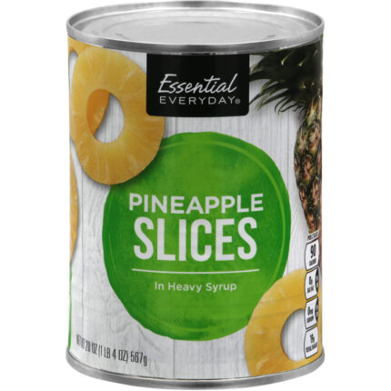 Essential Everyday, Pineapple Slices In Heavy Syrup, Case Of 24, 20 Oz