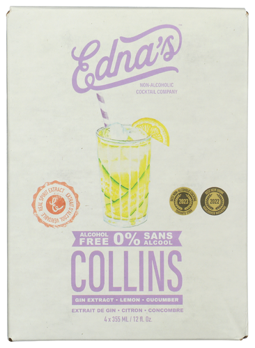 Ednas Non Alcoholic Cockt Na Mocktail Collins 4Pk 48 Fo