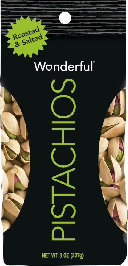 Wonderful Pistachios, In Shell Roasted And Salted Pistachios, Case Of 25, 8 Oz