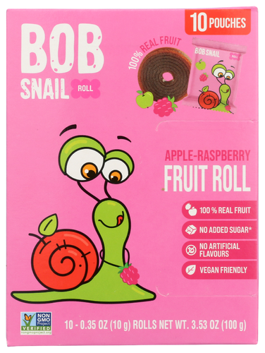 Bob Snail Fruit Rolls Appl Raspbry 10 Pk