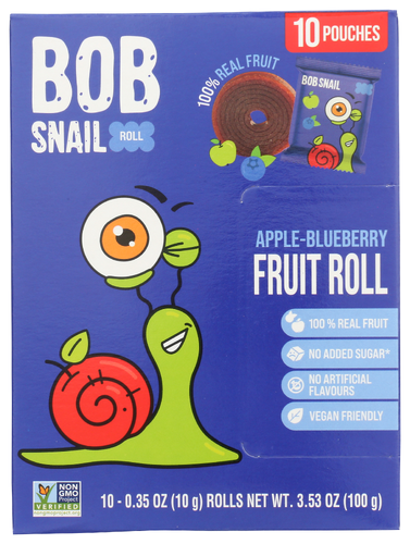 Bob Snail Fruit Rolls Appl Blubrry 10 Pk