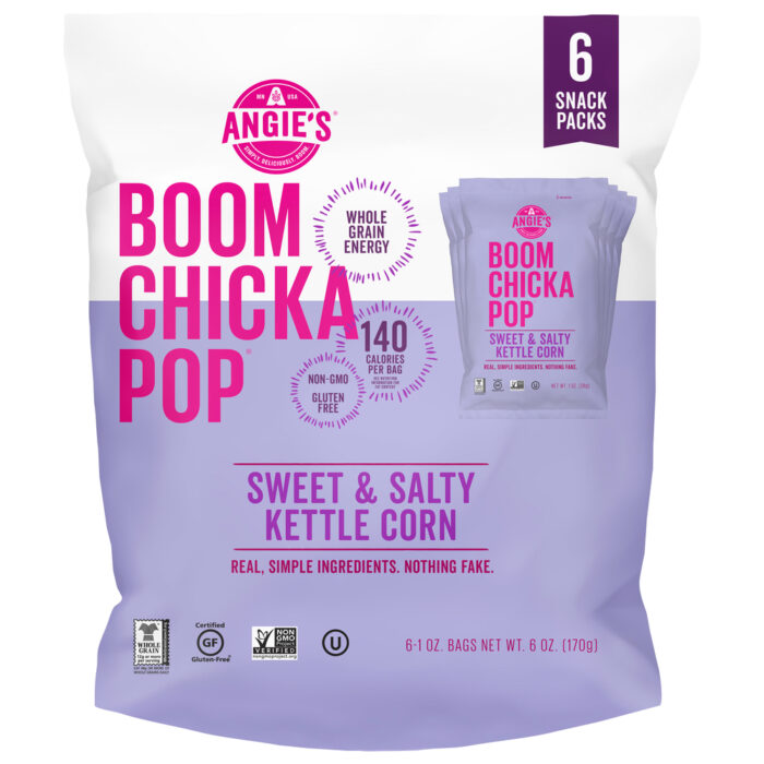 Angie'S, Boom Chicka Pop Sweet & Salty Kettle Corn Snack Packs 6 Bags, Case Of 4, 6/1 Oz - Image 1