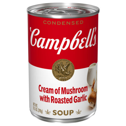 Campbell'S, Condensed Cream Of Mushroom With Roasted Garlic Soup, Case Of 12, 10.5 Oz
