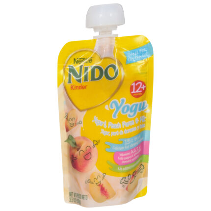 Nestle, Nido Kinder Yogu Peach Puree Yogurt, Case Of 12, 3.5 Oz