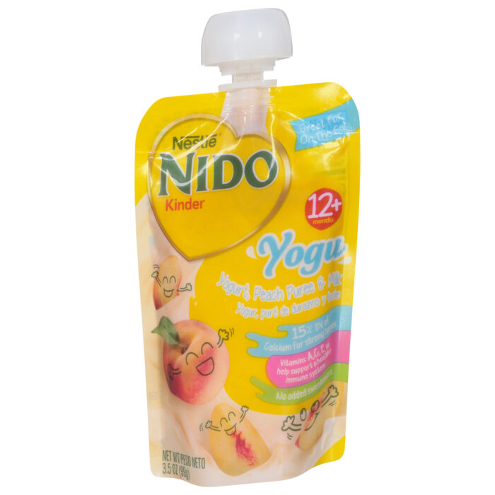 Nestle, Nido Kinder Yogu Peach Puree Yogurt, Case Of 12, 3.5 Oz - Image 1