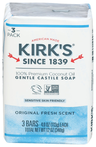 Kirks Soap Bar 3Pk Castile Ccnut 12 Oz