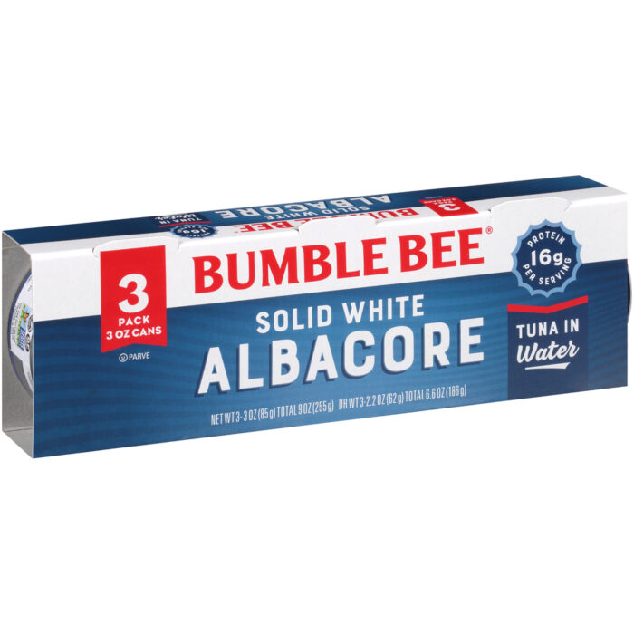 Bumble Bee, Solid White Albacore Tuna In Water 3 Cans, Case Of 16, 9 Oz - Image 1
