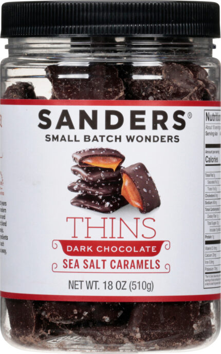 Sanders, This Sea Salt Caramels Dark Chocolate, Case Of 6, 18 Oz
