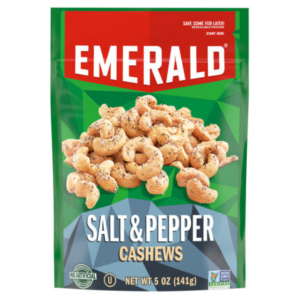 Emerald, Salt And Pepper Cashews, Case Of 6, 5 Oz