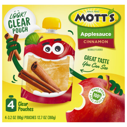 Mott'S, Cinnamon Applesauce 4Ct/3.2 Oz, Case Of 6, 12.8 Oz