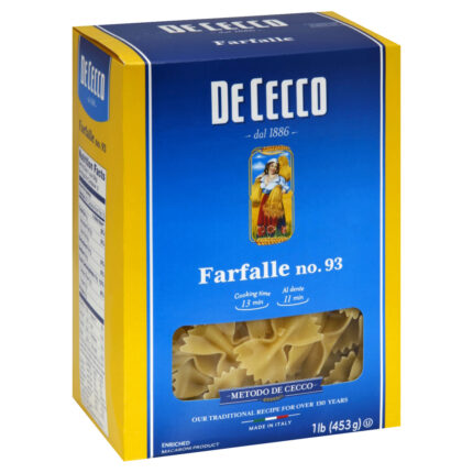 Dcecco Pasta,Farfalle,Bowties 16 Oz